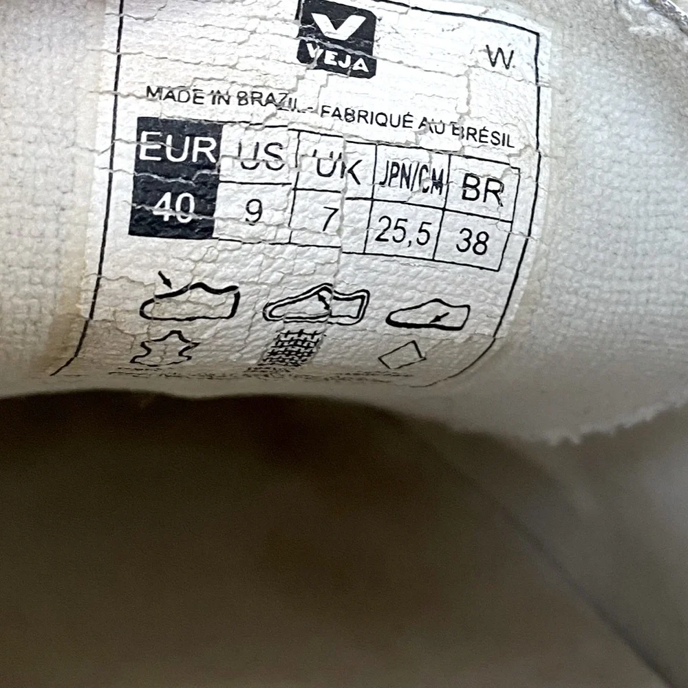 Veja White Leather Sneakers with Black V Accents